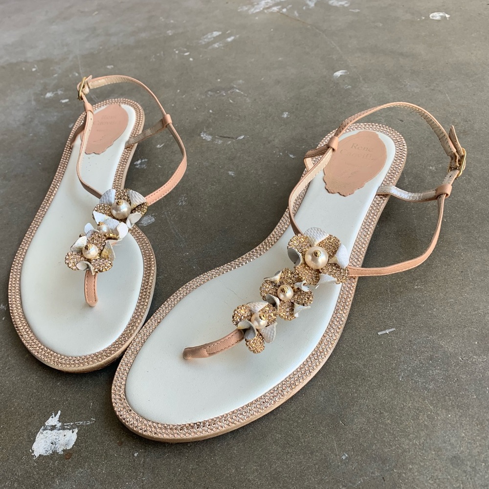 Rene Caovilla Crystal Floral Sandal